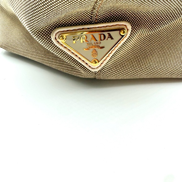 Prada Beige Canapa Jacquard Tote #434 - Picture 4 of 7